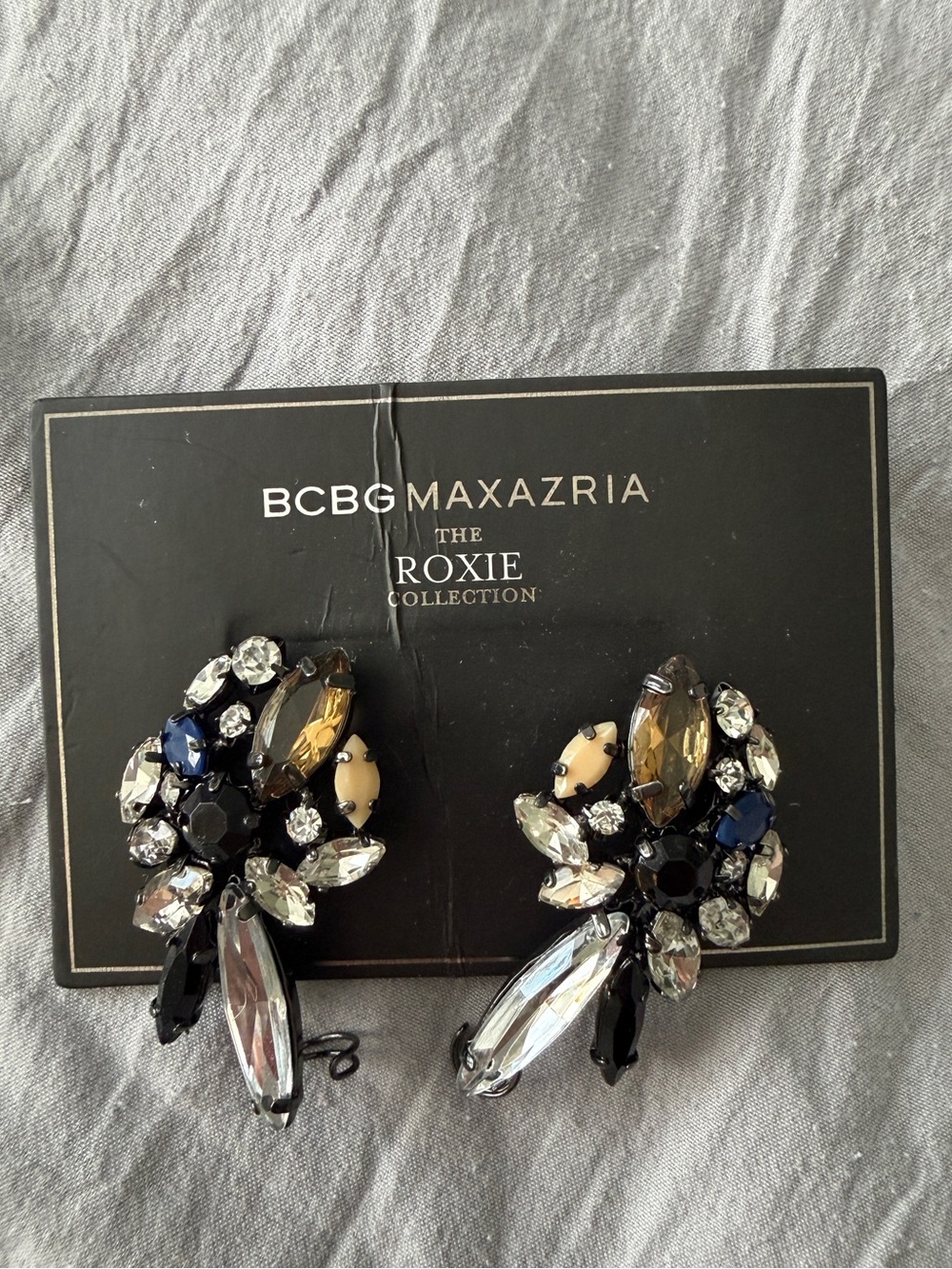 NWT BCBG Max Azria Roxie Collection Crystal Statement Post Earrings
